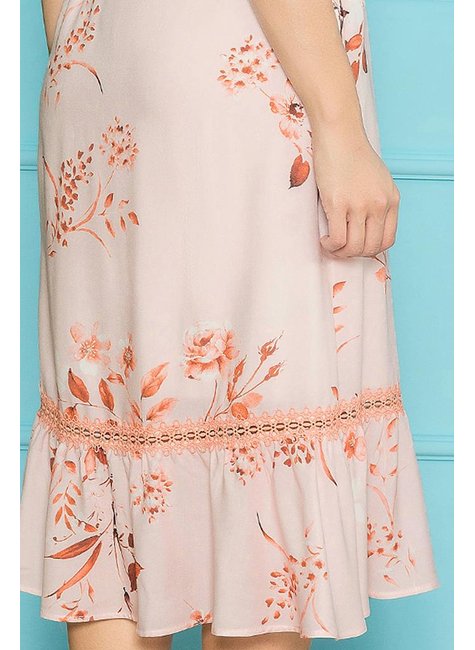 vestido midi detalhe em guipir estampado rose nitido jeans 8