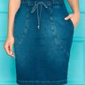 saia marinho denim cos de elastico nitido baixo