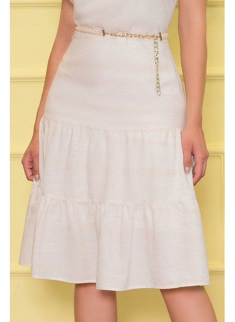 vestido evase off white com cinto 5