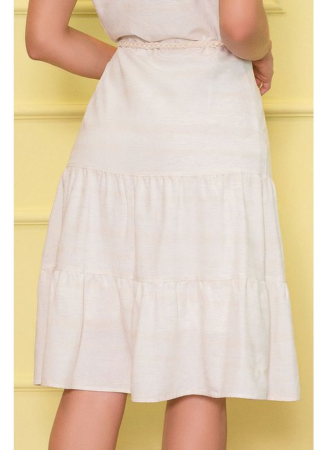 vestido evase off white com cinto 11