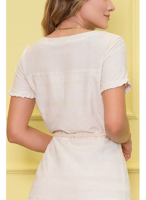 vestido evase off white com cinto 8