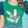 t shirt verde estampada mangas curtas 6