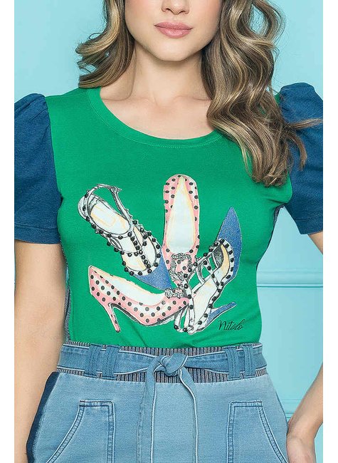 t shirt verde estampada mangas curtas 6