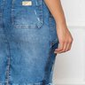 saia jeans com amarracao no cos nitido costas baixo detalhe