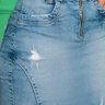 saia jeans destroyed com fenda lateral azul nitido jeans 1
