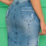 saia jeans destroyed com fenda lateral azul nitido jeans 5