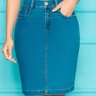 saia jeans tradicional com bolso funcional nitido baixo