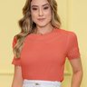 blusa coral mangas curtas em guipir 2