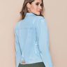jaqueta feminina jeans destroyed claro nitido costas cima