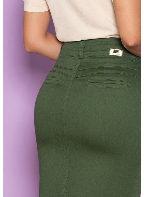 Jeans Verde Militar CalÇa Jeans Exercito Feminina Exército Saia