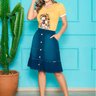 saia denim duas marias e botoes naturais nitido