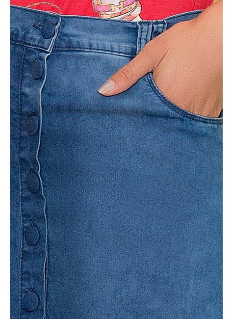 saia longa jeans com babados nitido jeans 4