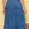 saia longa jeans com babados nitido jeans 8