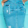 saia jeans reta assimetrica com ziper nitido jeans 1