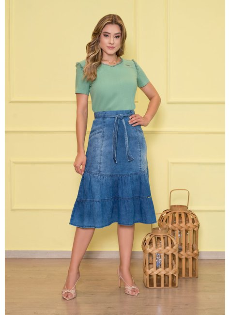 Saia Rodada Jeans Saia Rodada Feminina Saia Rodada Comprar Saia