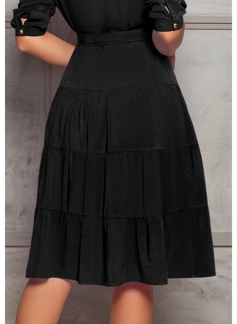 vestido preto manga 34 detalhe em marias nitido costas baixo