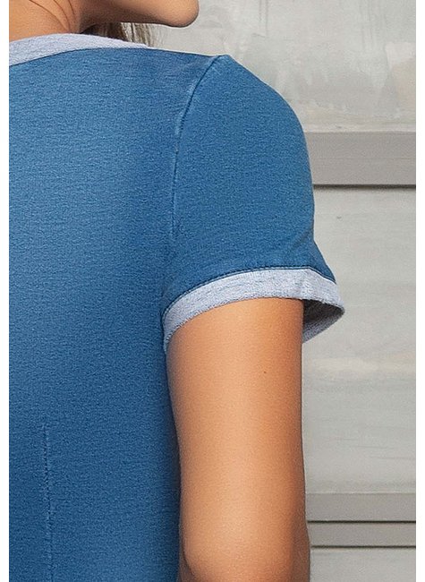 vestido tubinho denim bolso funcional aquila nitido jeans costas cima detalhe zoom