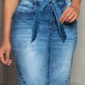 saia jeans reta com amarracao 2