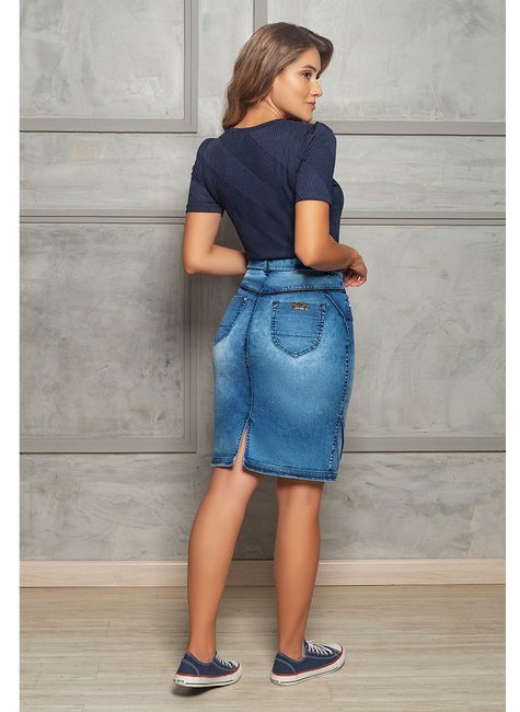 blusa manga curta em malha canelada kaylane nitido costas