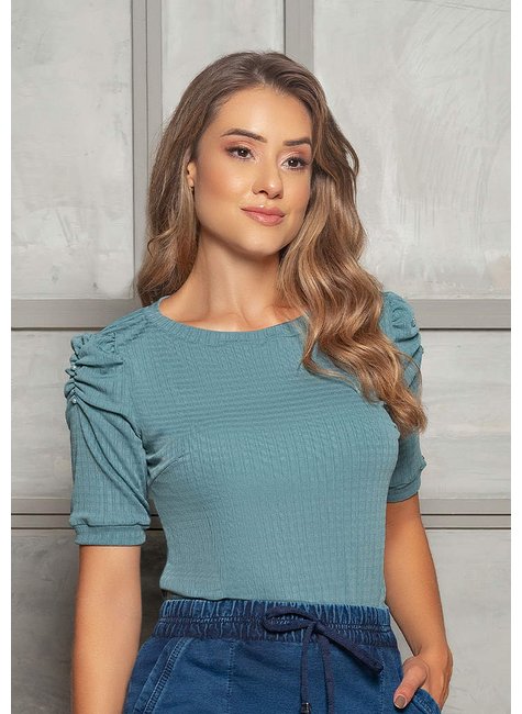 blusa verde detalhe nas mangas mikaelly nitido cima