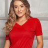 blusa manga curta vermelha canelada kaylane nitido