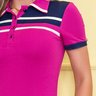 vestido gola polo em malha pink com bolso funcional nitido cima detalhe