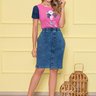 saia denim com botoes frontais nitido jeans