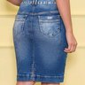 saia jeans bolso funcional pespontos aparentes nitido costas baixo