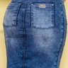 saia em malha denim com cos elastico pespontado costas