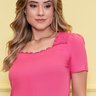 blusa com lastex no ombro e guipir no decote