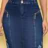 saia jeans com detalhe em ziper nas laterais