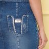 saia jeans cintura alta cinto de tranca nitido costas baixo detalhe