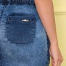saia denim escuro cos de elastico nitido costas baixo detalhe