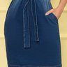 vestido tubinho denim detalhe de amarracao nitido baixo