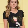 t shirt preta estampada mangas curtas 2