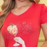 blusa vermelha estampada manga curtas 4