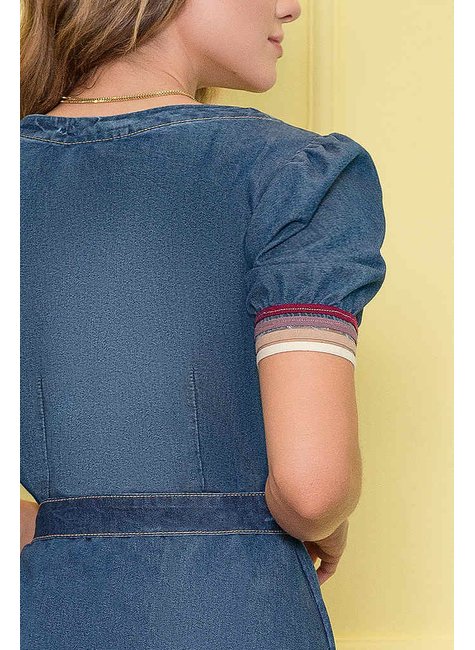 vestido jeans cinto vinho 4
