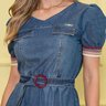 vestido jeans cinto vinho 9