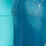 saia jeans com cinto botoes frontais nitido costas baixo detalhe