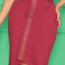 saia bordo justa com cinto nitido jeans