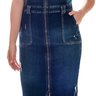 salopete jeans com ziper frontal nitido frente baixo